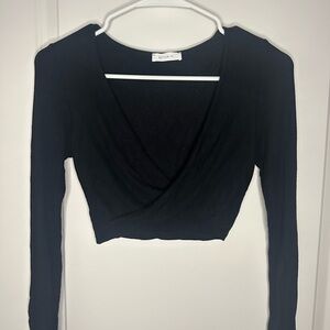 Better Be Black Wrap Blouse